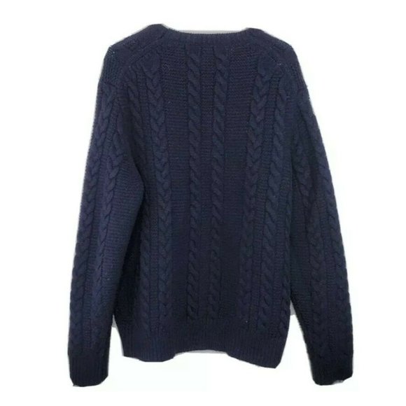 men's shetland wool cable sweater